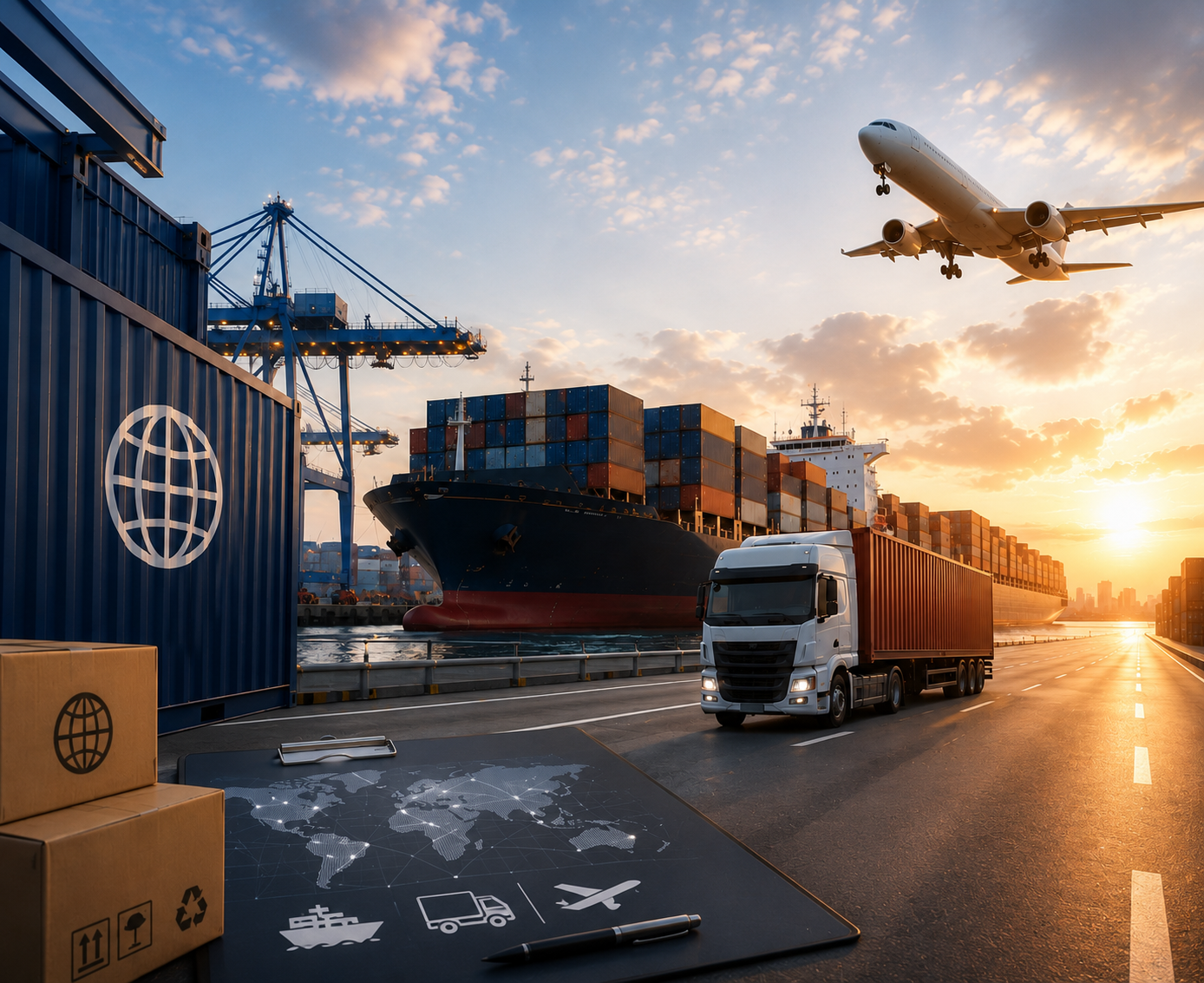 Containers on sea